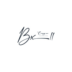 BX initials signature logo. Handwriting logo vector templates. Hand drawn Calligraphy lettering Vector illustration.