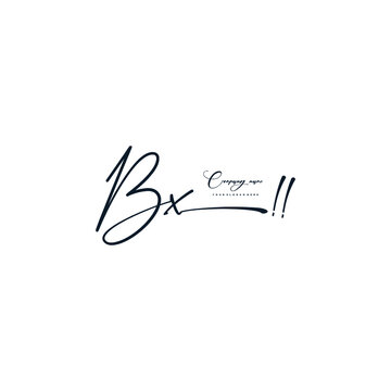 BX initials signature logo. Handwriting logo vector templates. Hand drawn Calligraphy lettering Vector illustration.