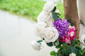 Sensitive focus Plastic roses sensitive focus