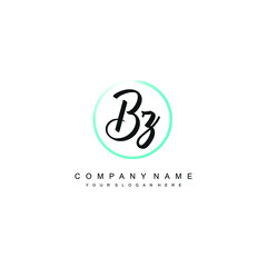 BZ initials signature logo. Handwriting logo vector templates. Hand drawn Calligraphy lettering Vector illustration.