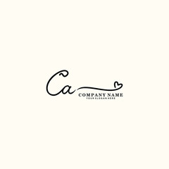 CA initials signature logo. Handwriting logo vector templates. Hand drawn Calligraphy lettering Vector illustration.