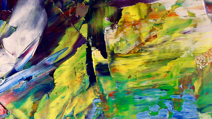 Colorful abstract background wallpaper. Modern motif visual art.  Mixtures of oil paint. Trendy...