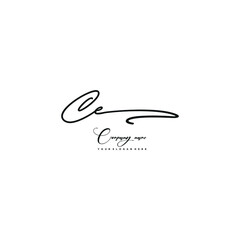 CE initials signature logo. Handwriting logo vector templates. Hand drawn Calligraphy lettering Vector illustration.
