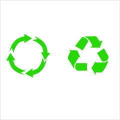 Recycle symbol or sign of conservation green icon. Vector illustration EPS10