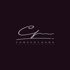 CF initials signature logo. Handwriting logo vector templates. Hand drawn Calligraphy lettering Vector illustration.