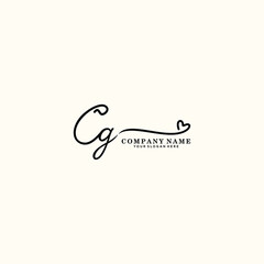 CG initials signature logo. Handwriting logo vector templates. Hand drawn Calligraphy lettering Vector illustration.