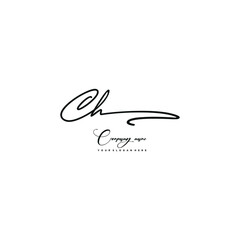 CH initials signature logo. Handwriting logo vector templates. Hand drawn Calligraphy lettering Vector illustration.