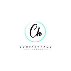CH initials signature logo. Handwriting logo vector templates. Hand drawn Calligraphy lettering Vector illustration.
