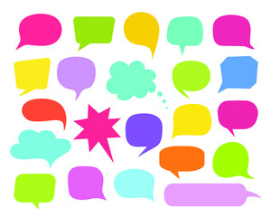 Set of talk and think speech bubbles. Vector illustration.