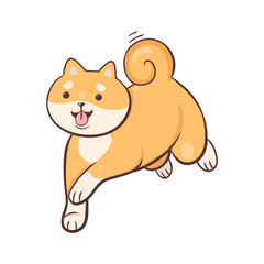 Fototapeta premium Shiba inu breed dog isolated on white background. Vector graphics.