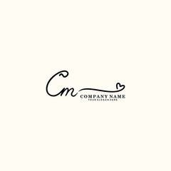 CM initials signature logo. Handwriting logo vector templates. Hand drawn Calligraphy lettering Vector illustration.