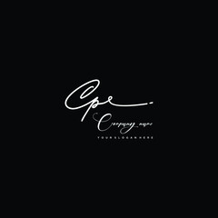 CP initials signature logo. Handwriting logo vector templates. Hand drawn Calligraphy lettering Vector illustration.
