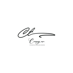 Fototapeta premium CT initials signature logo. Handwriting logo vector templates. Hand drawn Calligraphy lettering Vector illustration. 