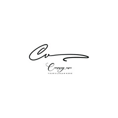 CV initials signature logo. Handwriting logo vector templates. Hand drawn Calligraphy lettering Vector illustration.
