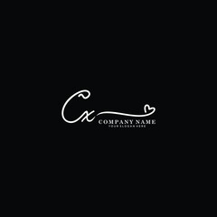 CX initials signature logo. Handwriting logo vector templates. Hand drawn Calligraphy lettering Vector illustration.
