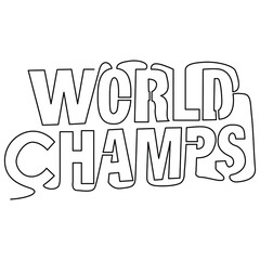 one line continuous drawing world champs sentence