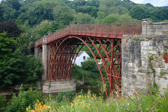 Iron Bridge Over The River Severn In Shropshire, UK, A World Heritage Site