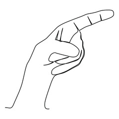one line continuous drawing finger pointing