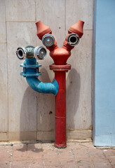 fire crane on wall background