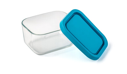 glass food container isolated on white
