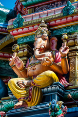 Obraz na płótnie Canvas Closeup of Ganesha Sri Mariamman Temple, Singapore
