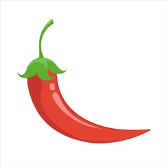 Vector illustration of red chili peppers on a white background.
