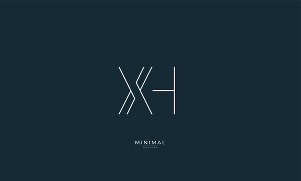 Alphabet letter icon logo XH