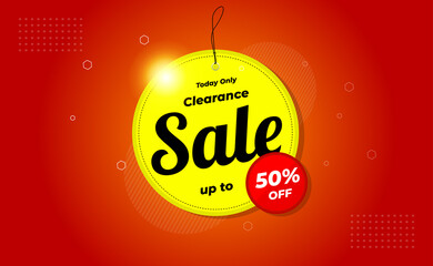 Clearance Sale Banner. up to 50% OFF use for sales promotions, Banner, discount.