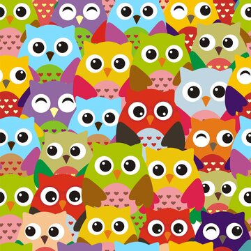 colorful owl background