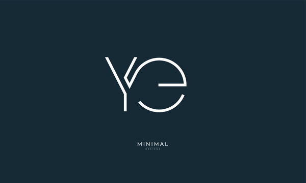 Alphabet letter icon logo YE