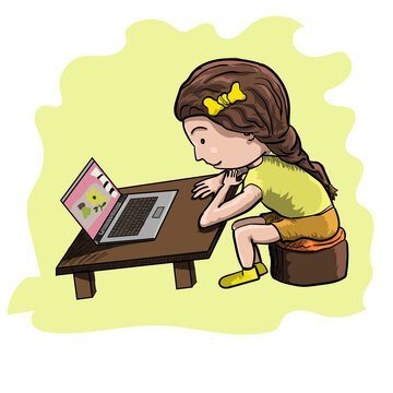 Girl studying