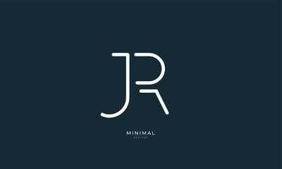 Alphabet letter icon logo JR