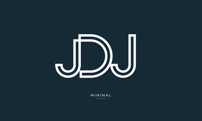 Alphabet letter icon logo JDJ