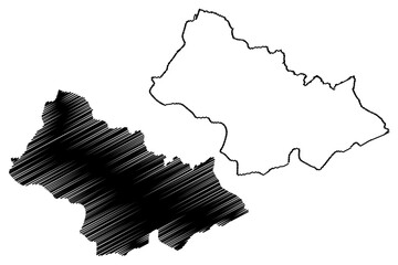 Bijelo Polje Municipality (Montenegro, Municipalities of Montenegro) map vector illustration, scribble sketch Bijelo Polje map