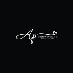 AP initials signature logo. Handwriting logo vector templates. Hand drawn Calligraphy lettering Vector illustration.