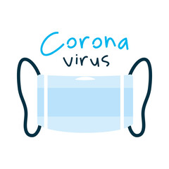 Coronavirus lettering design with medical mask icon