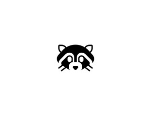 Raccoon vector flat icon. Isolated raccoon emoji illustration
