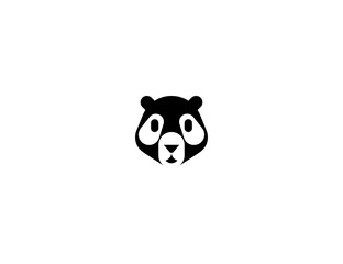 Panda face vector flat icon. Isolated panda emoji illustration