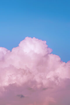 Aesthetic background pink clouds sky
