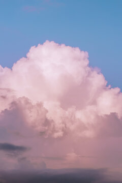Aesthetic background pink clouds sky