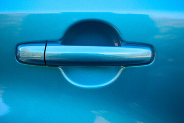 Blue door handle