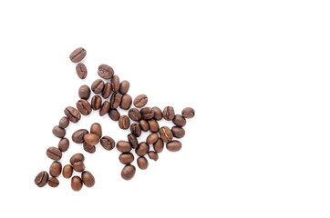 Coffee beans. Isolated on a white background.