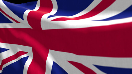 Fabric wavy texture national flag of UK United Kingdom