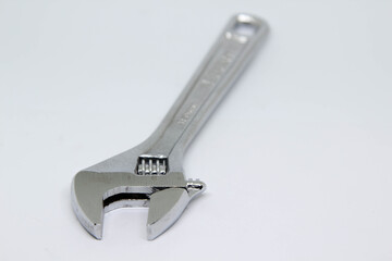 Adjustable wrenches isolated on white background.