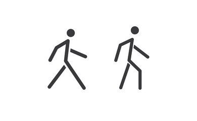 Person walking vector icon. Human figure walk sign.