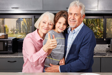 Grandparents as grandma and grandpa with your grandson