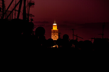 Fototapeta na wymiar hassan ii mosque at night