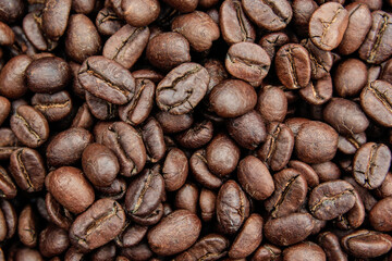 Roasted Coffee Beans background texture. 