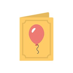 Birthday party invitation icon illustration in flat design style.