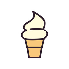 Isolated ice cream fill and line style icon vector design